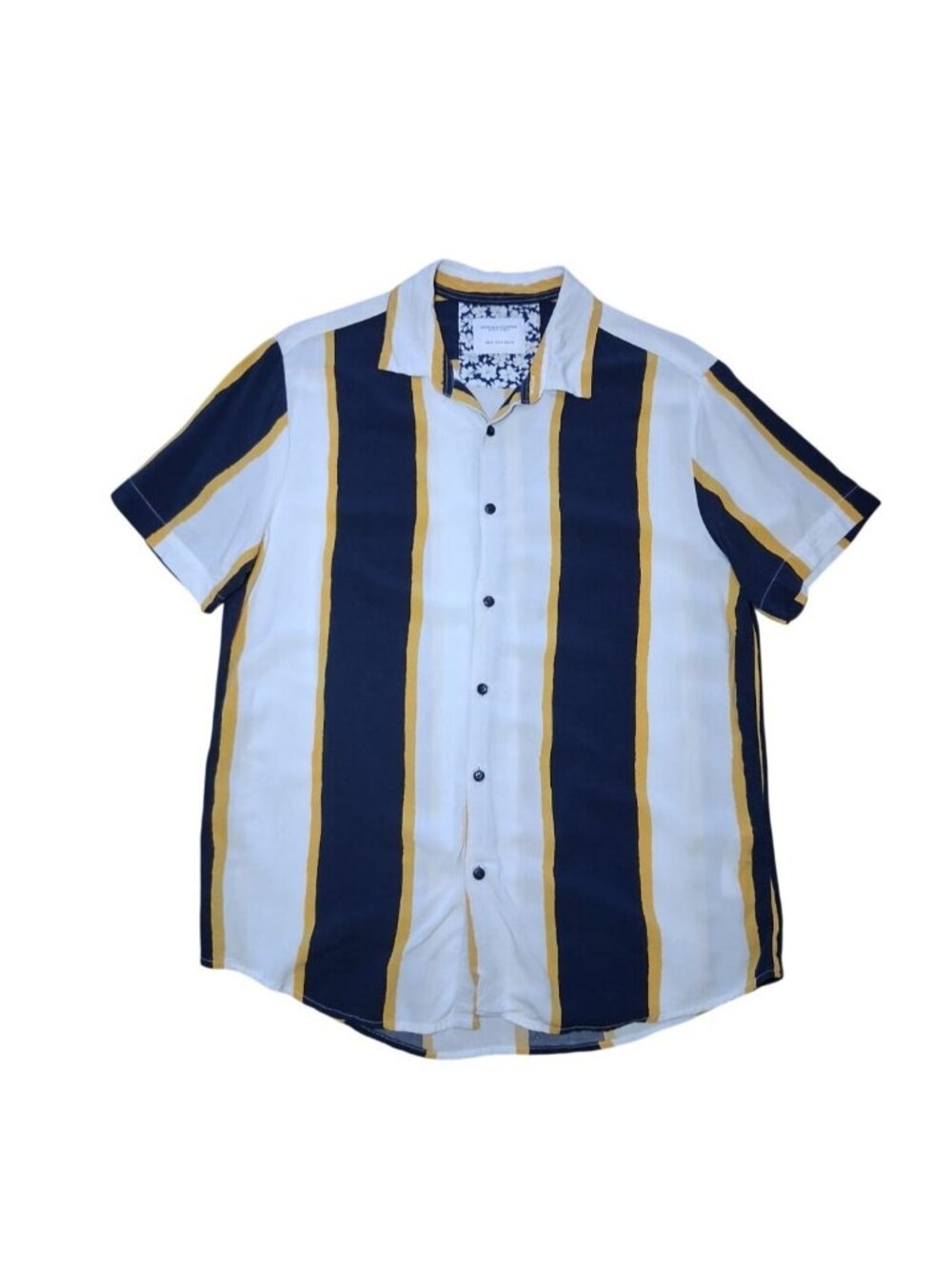 Denim & Flower Ricky Singh Men's Striped Button-Up Shirt M Viscose